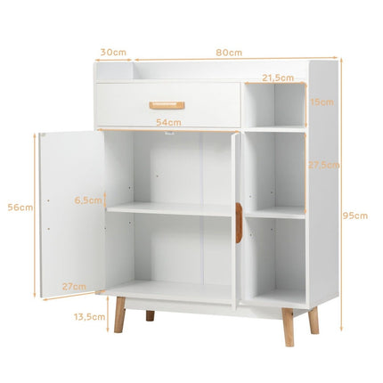Holz-Sideboard mit Schublade und verstellbaren Einlegeböden