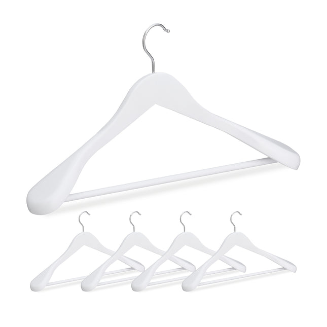 Wooden Suit Hangers, Set of 5, 360° Swivel Hooks