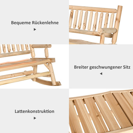 Gartenschaukelbank, 2-Sitzer mit Armlehnen, Belastbarkeit 250 kg