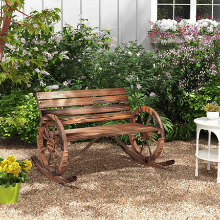 Wooden swing bench - 2-seater with armrests, capacity 240 kg
