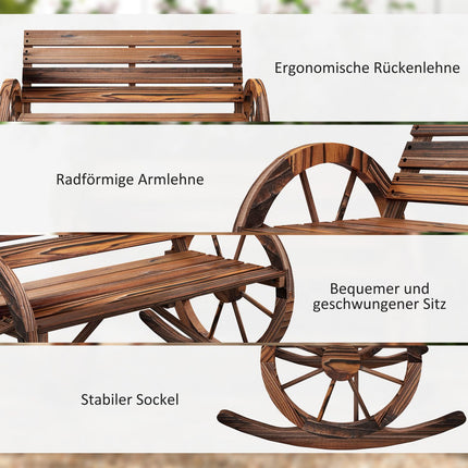 Wooden swing bench - 2-seater with armrests, capacity 240 kg