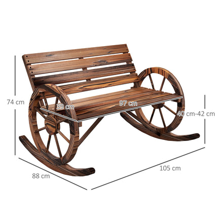 Wooden swing bench - 2-seater with armrests, capacity 240 kg