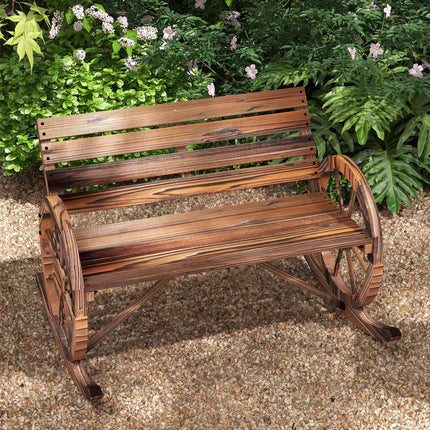 Wooden swing bench - 2-seater with armrests, capacity 240 kg