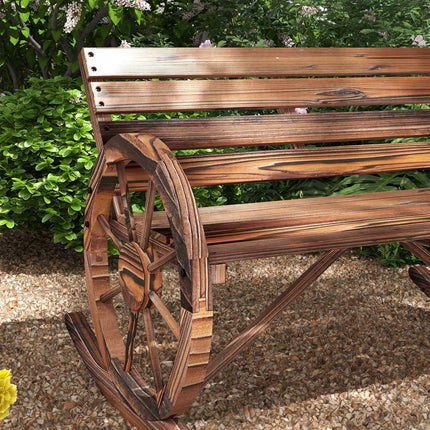 Wooden swing bench - 2-seater with armrests, capacity 240 kg