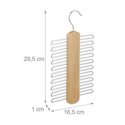Wooden Tie Hanger – Holds 20 Ties, Wardrobe Organizer