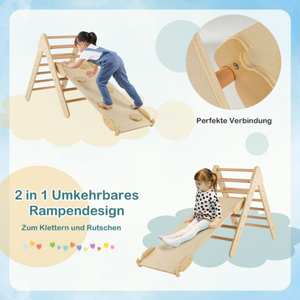 Wooden Toddler Climbing Set with Adjustable Ramp