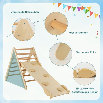 Wooden Toddler Climbing Set with Adjustable Ramp