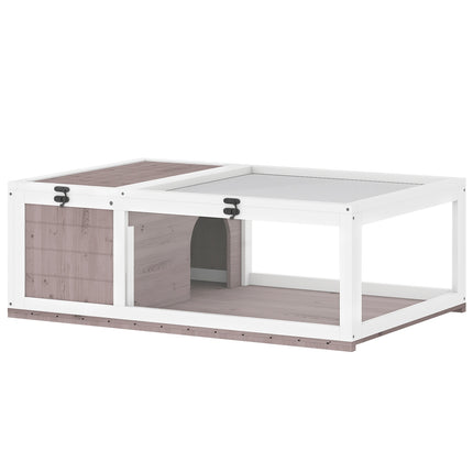 Wooden Tortoise House, Hinged Top, 91x60.5x32 cm