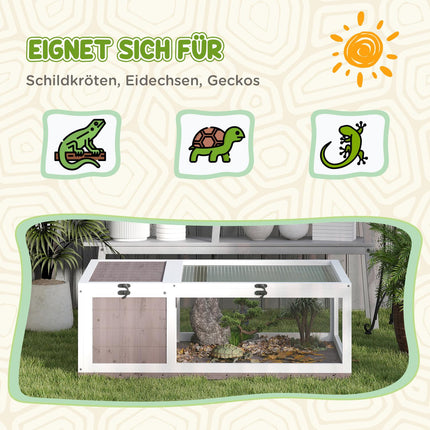 Wooden Tortoise House, Hinged Top, 91x60.5x32 cm