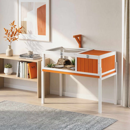 Wooden Tortoise House with Viewing Window and Lid, 104x53x82 cm