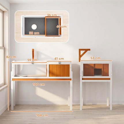 Wooden Tortoise House with Viewing Window and Lid, 104x53x82 cm