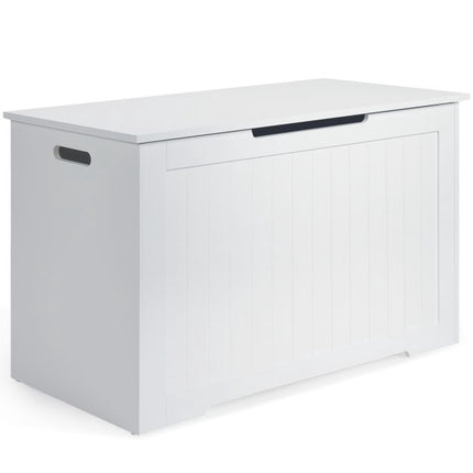 Wooden Toy Box Organizer With Flip-Top Lid, White