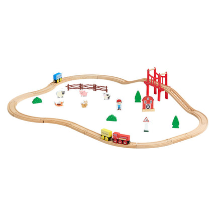 Wooden Train Track Set, 39-Piece, Magnetic, Compatible