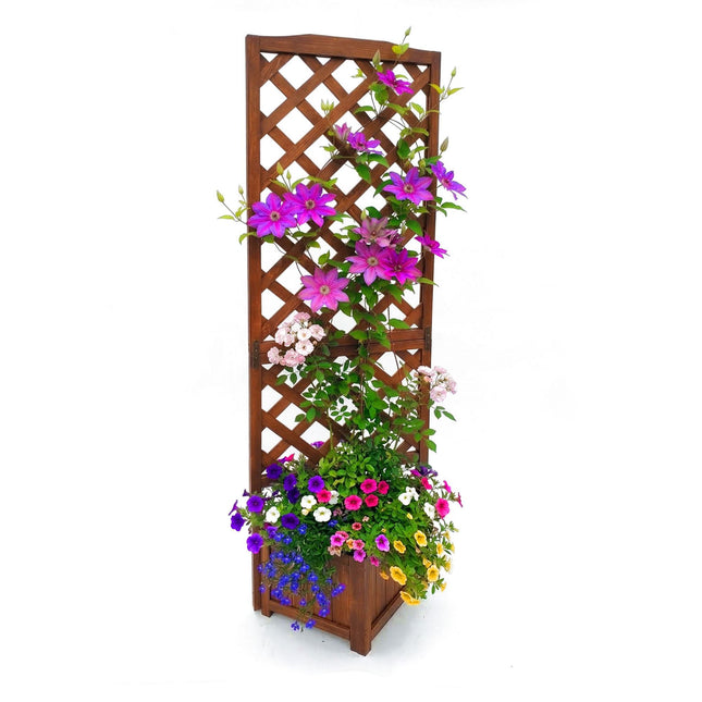 Holz-Spalier-Pflanzkasten 180cm – Braun