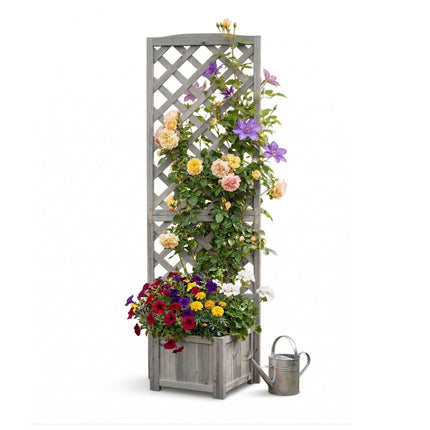 Wooden Trellis Planter Box 180 cm – Grey