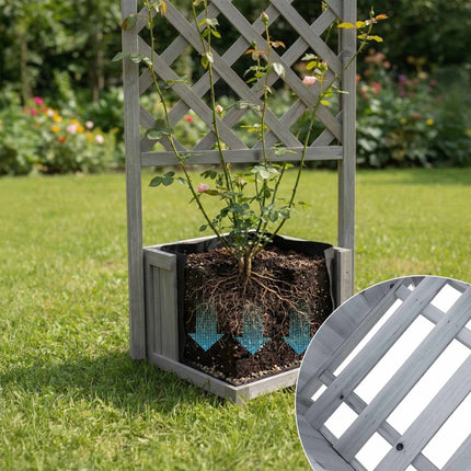 Wooden Trellis Planter Box 180 cm – Grey
