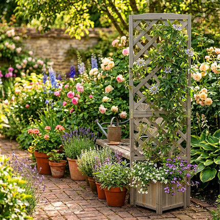 Wooden Trellis Planter Box 180 cm – Grey