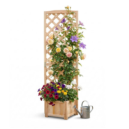 Holzspalier-Pflanzkasten, 180 cm, Naturfinish