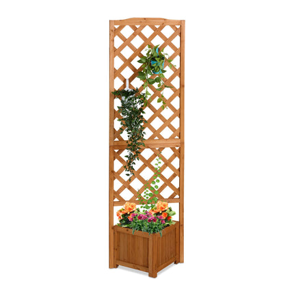 Wooden Trellis Planter Box, 180 cm, Orange