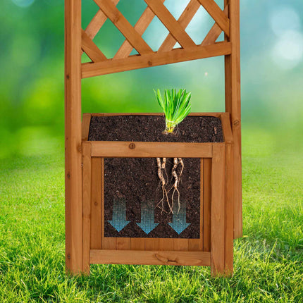 Wooden Trellis Planter Box, 180 cm, Orange