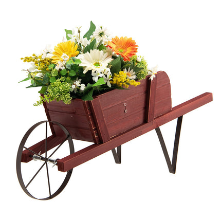 Holzwagen-Pflanzgefäß, Kiefernholz, 9 magnetische Zubehörteile