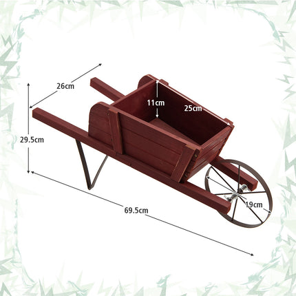 Holzwagen-Pflanzgefäß, Kiefernholz, 9 magnetische Zubehörteile