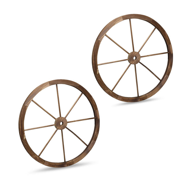 Holzwagenräder, 75 cm, 2er-Set, Rustikale Dekoration
