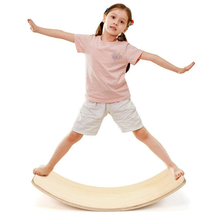 Planche d'équilibre en bois Waldorf pour enfants 90 x 39 x 19,5 cm naturel