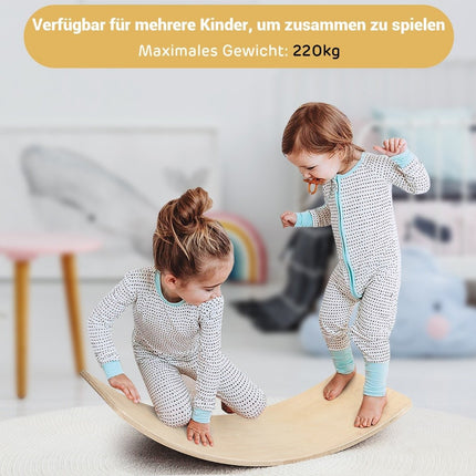 Planche d'équilibre en bois Waldorf pour enfants 90 x 39 x 19,5 cm naturel