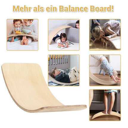 Planche d'équilibre en bois Waldorf pour enfants 90 x 39 x 19,5 cm naturel