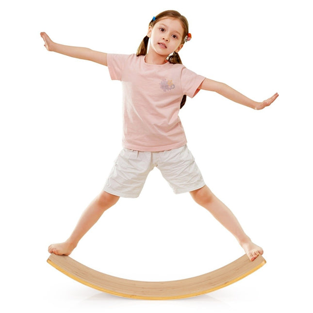 Holz Balance Board Bambusbrett 90 x 30 x 16,5 cm Natur