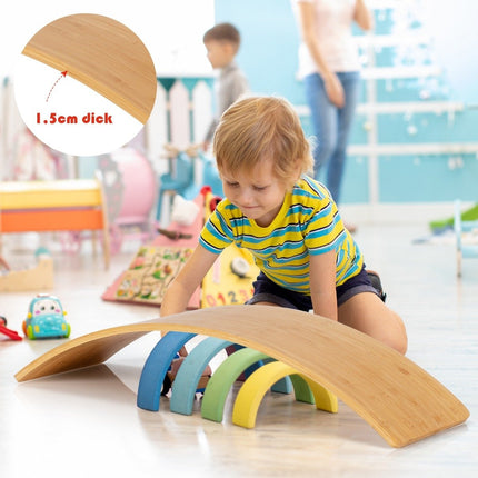 Holz Balance Board Bambusbrett 90 x 30 x 16,5 cm Natur