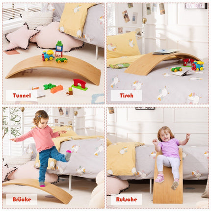 Holz Balance Board Bambusbrett 90 x 30 x 16,5 cm Natur