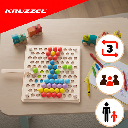 Dřevěné korálkové puzzle 22403