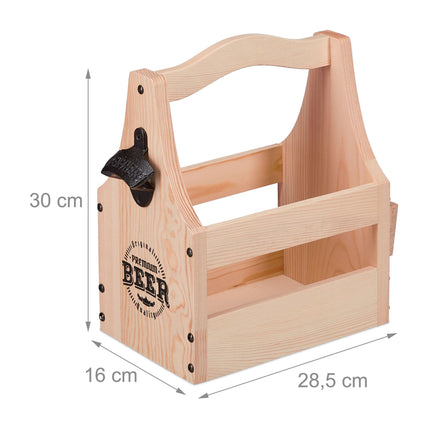 Porte-bière en bois avec décapsuleur