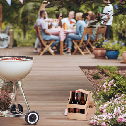 Porte-bière en bois avec décapsuleur