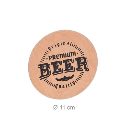 Porte-bière en bois avec décapsuleur