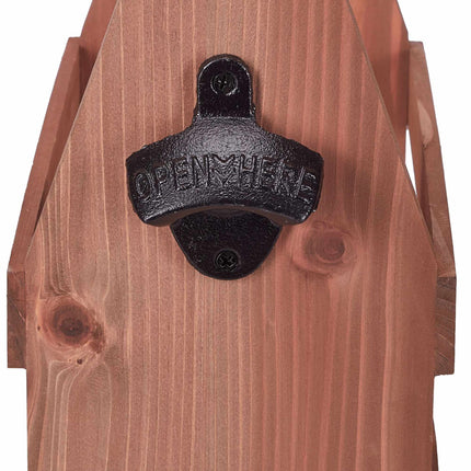 Bierhalter aus Holz mit Flaschenöffner