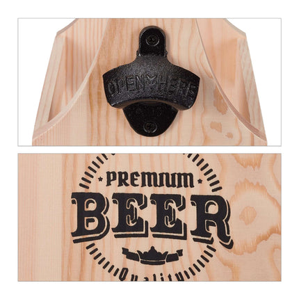 Porte-bière en bois avec décapsuleur