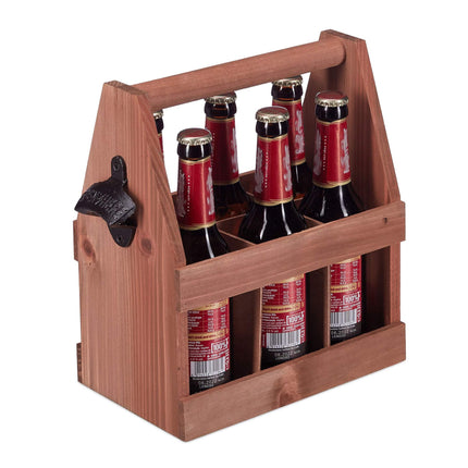 Bierhalter aus Holz mit Flaschenöffner