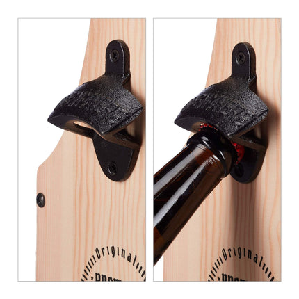 Porte-bière en bois avec décapsuleur