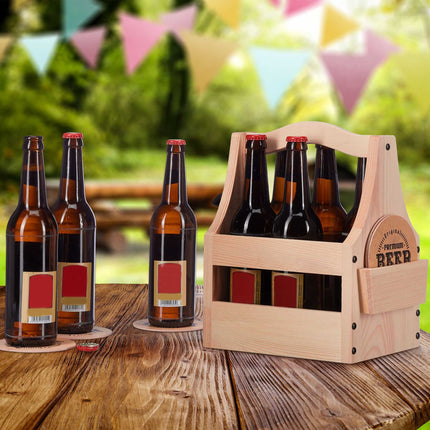 Porte-bière en bois avec décapsuleur
