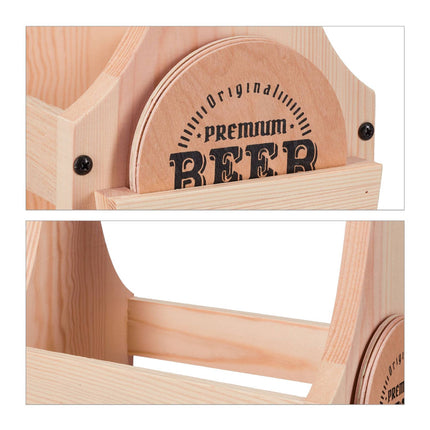 Porte-bière en bois avec décapsuleur