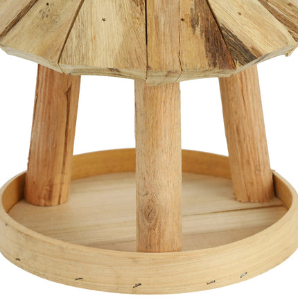 Wooden bird feeder