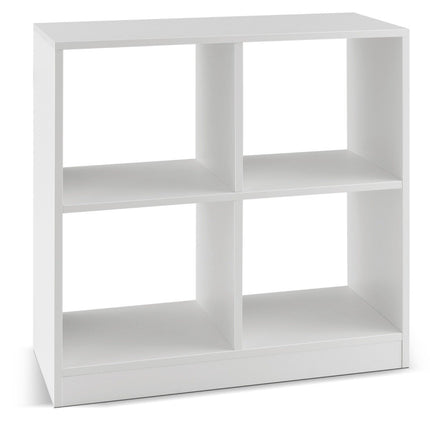 Holz Bücherregal mit 4 Fächern Würfelregal &amp; Kippschutz 73 x 33 x 73 cm weiß