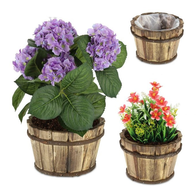 Wooden buckets - set of 3
