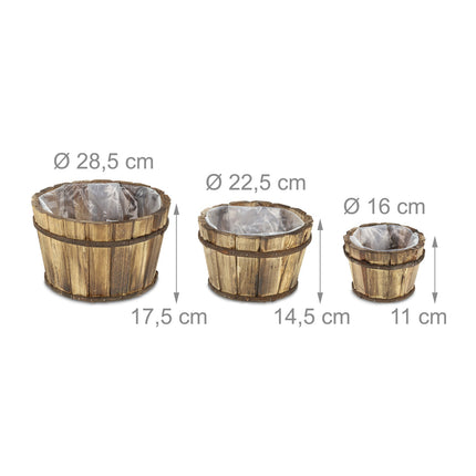 Holzeimer - 3er Set
