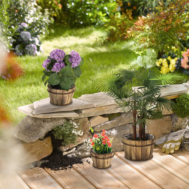 Wooden buckets - set of 3