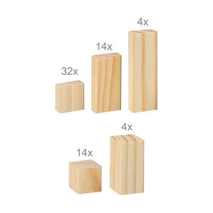Blocs de construction en bois 100 pièces