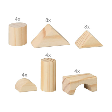Blocs de construction en bois 100 pièces